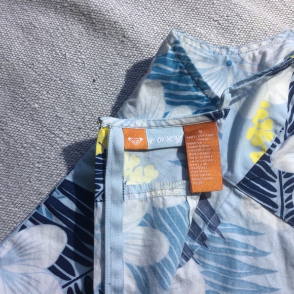 Roxy blue/white/yellow cotton dress size small - Picture 8 of 10